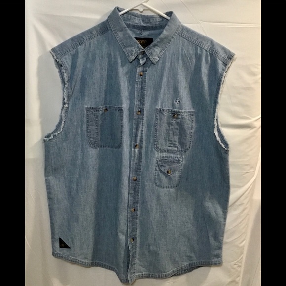 10.Deep Other - 10 Deep Light Wash Sleeveless Button Up Shirt